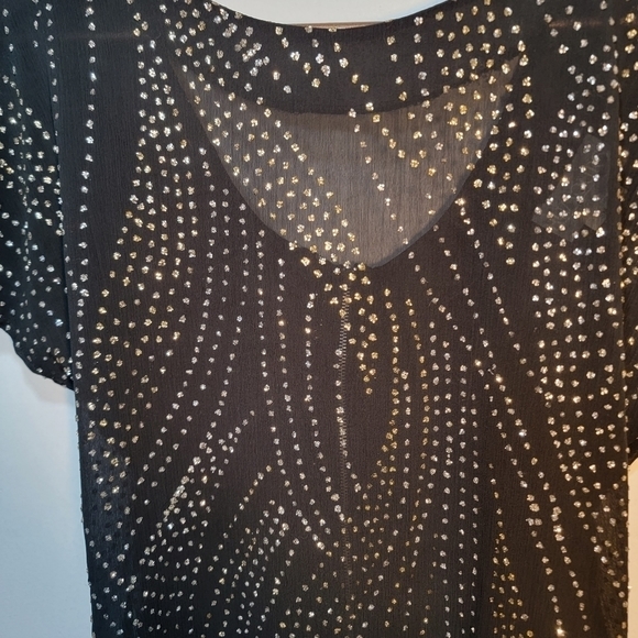 Vintage Rumours sequined see-through black top. Small - Picture 6 of 16